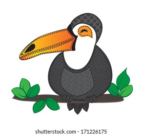 Cute toucan vector.