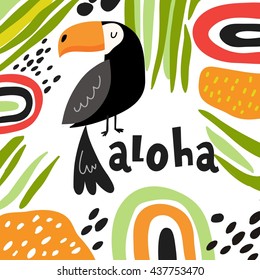 Cute Toucan Vector Card