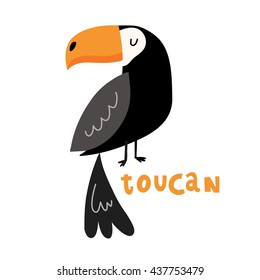 Cute toucan vector card