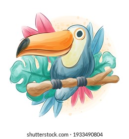Cute-Toucan-Vektordesign-Illustration