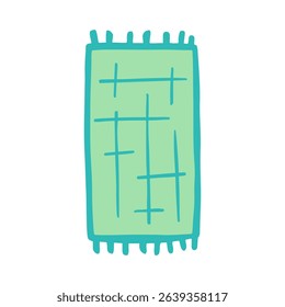 Cute towel icon. Vector hand drawn illustration in cartoon style