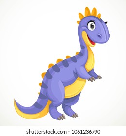 Cute toy baby dinosaur isolated on white background