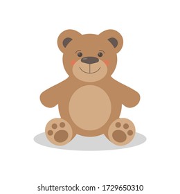 cute toy bear flat vector illustration