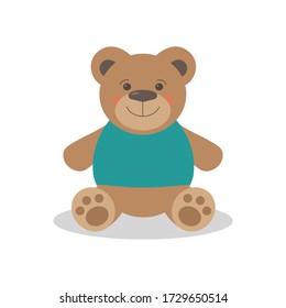 cute toy bear flat vector illustration