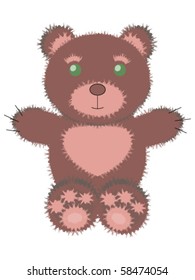Cute toy bear isolated on white background