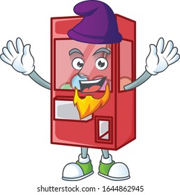 Cute toy claw machine mascot icon performed as an Elf on the stage