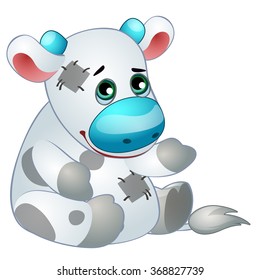 Cute toy cow. Vector.