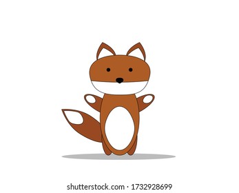 Cute toy fox on white background