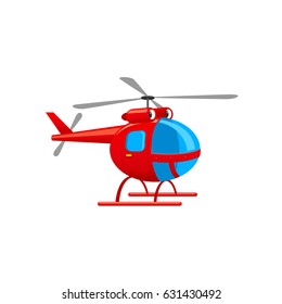 Cute Toy Helicopter. Funny Vector Illustration for Kids.