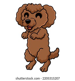 Cute toy poodle dog cartoon standing