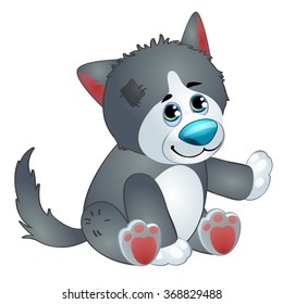 Cute toy puppy. Vector.