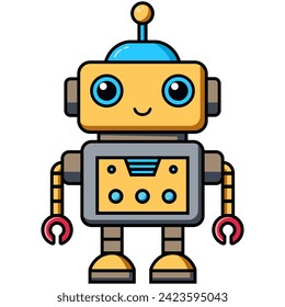 Robot de juguete montado sobre un fondo blanco