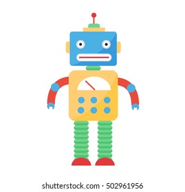 Cute toy robot vector character