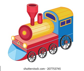 cute toy train (vector illustration)