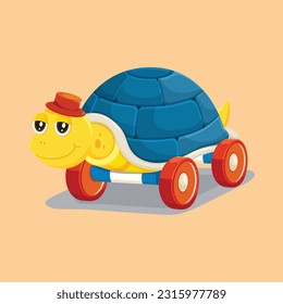 cute toy turtle for kids vector 2D legokjambe