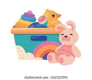 cute toys in box cartoon