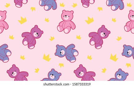 cute toys kids bear pattern seamless