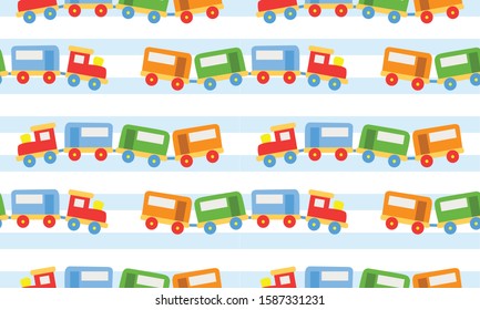 Cute Toys Kids Train Pattern Seamless