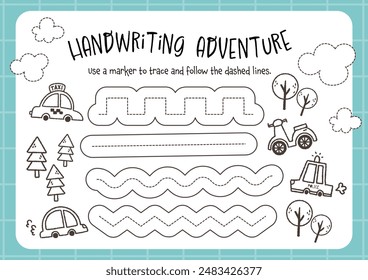 cute tracing worksheet printable for kids education fun learning activity