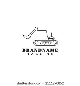 cute tractor logo cartoon icon design template black modern isolated vector cute