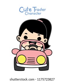 cute trader character design.