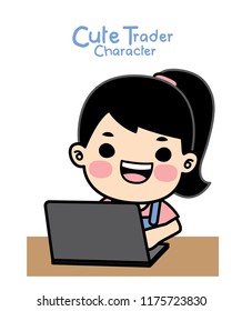 cute trader character design.