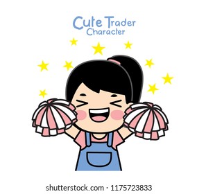 cute trader character design.
