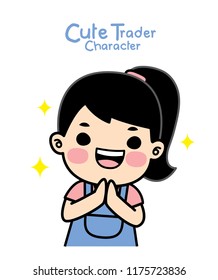 cute trader character design.