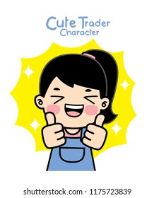 cute trader character design.