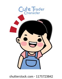 cute trader character design.