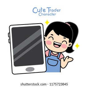cute trader character design.