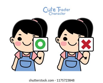 cute trader character design.
