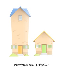 Cute traditional houses over white background. Vector design