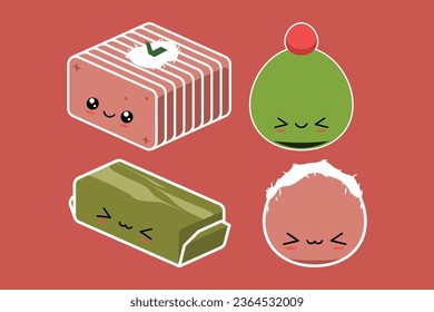 cute traditional Indonesian food vector