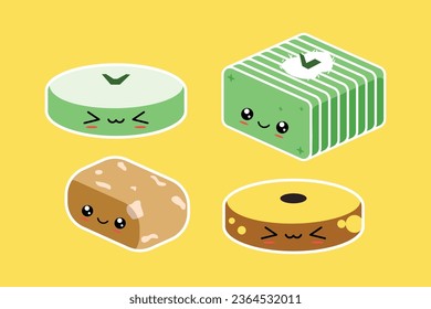 cute traditional Indonesian food vector