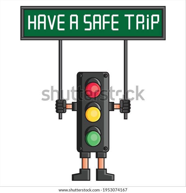 Cute traffic light vector give instructions\
to have a safe trip to all urban\
drivers