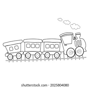 Cute Train Carriage Sketches Kids Coloring Stock Vector (Royalty Free ...