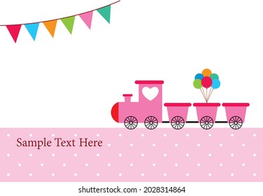 cute train cartoon greeting card vector