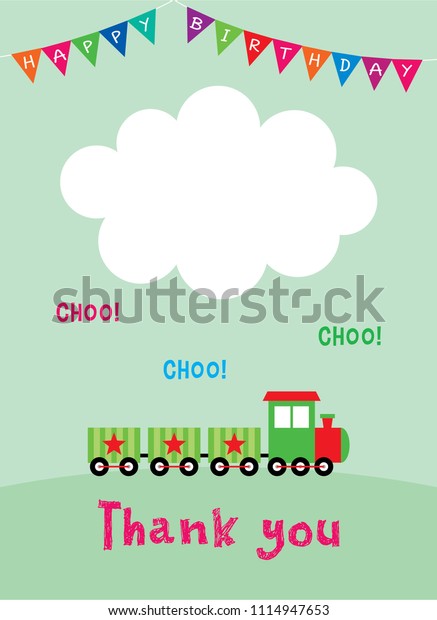 cute train
cartoon happy birthday thank you card vector. birthday thank you
card with train graphic
illustration.