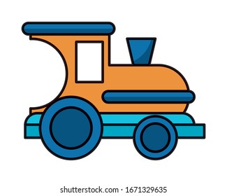 cute train child toy flat style icon vector illustration design