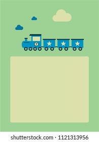cute train greeting card vector. cute train baby arrival greeting card vector.