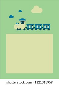 cute train greeting card vector. cute train baby arrival greeting card vector.