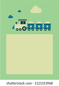 cute train greeting card vector. cute train baby arrival greeting card vector.