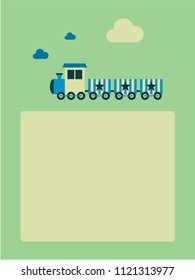 cute train greeting card vector. cute train baby arrival greeting card vector.