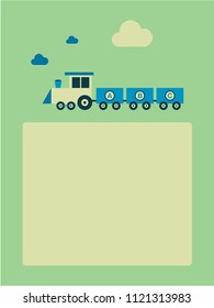 cute train greeting card vector. cute train baby arrival greeting card vector.