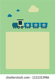cute train greeting card vector. cute train baby arrival greeting card vector.