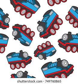 cute train seamless pattern vector cartoon