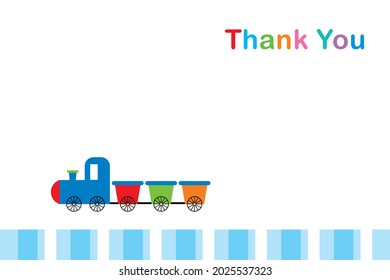 cute train thank you vector