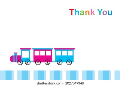 cute train thank you vector