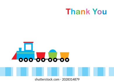 cute train thank you vector